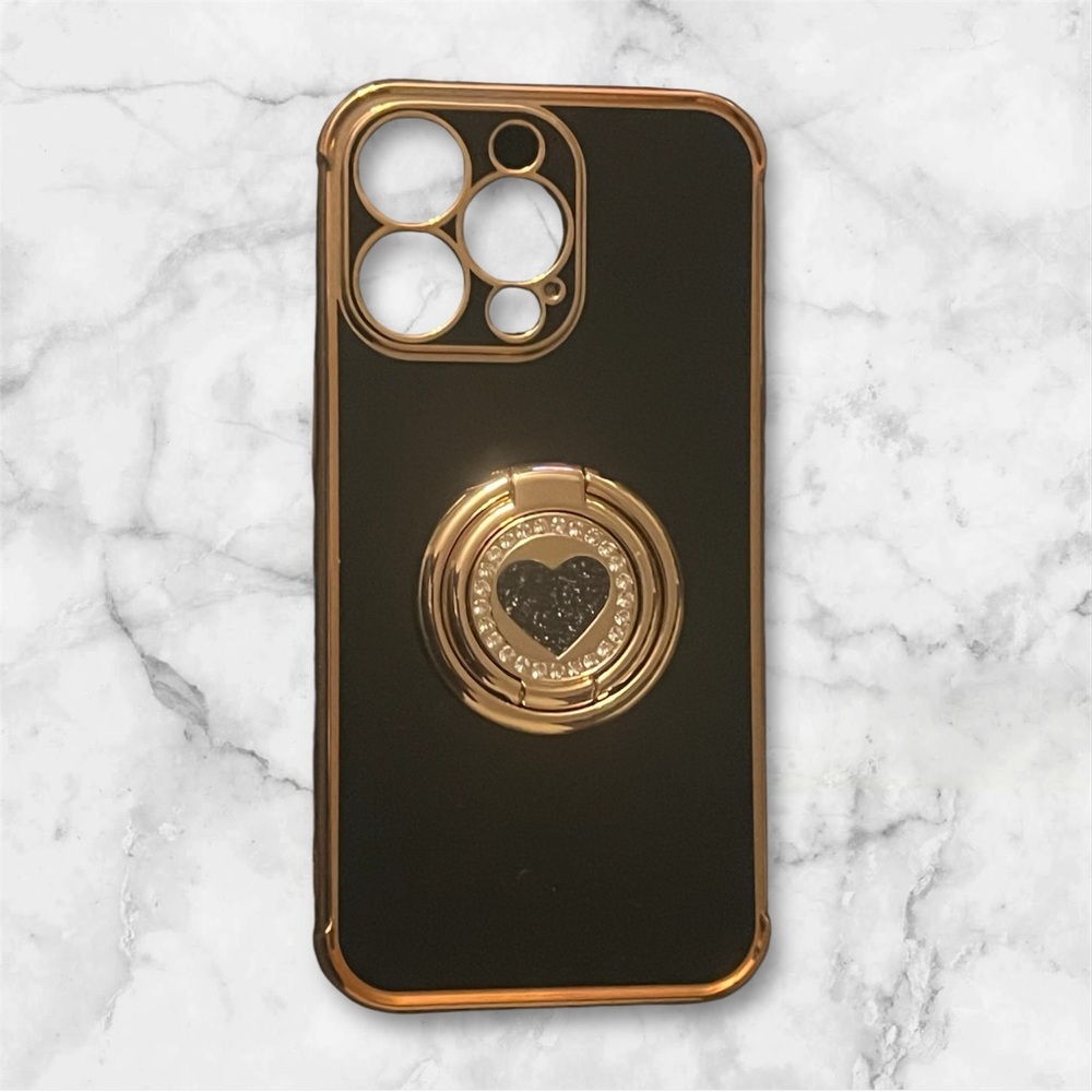 ☀️ iPhone 13 Pro case with built in stand and heart wrist chain